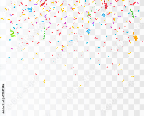 Color Confetti Isolated On White Background. Celebrate Vector Illustration