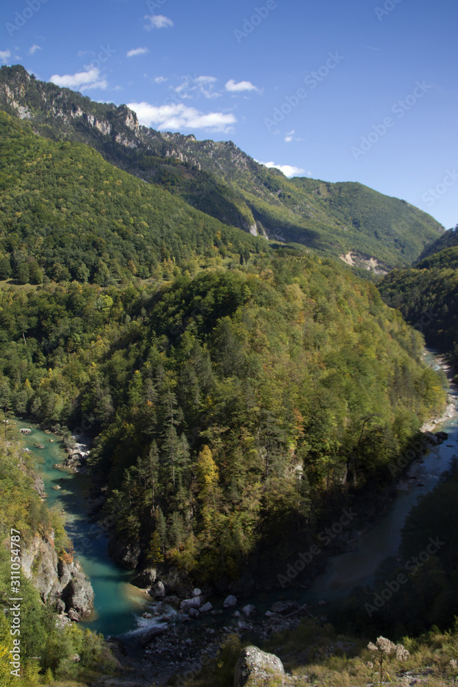Mountain summer landscape. Canyon in Montenegro. Mountain summer landscape. Canyon in Montenegro.