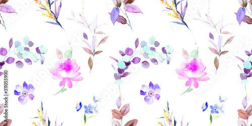 Watercolor flowers illustration