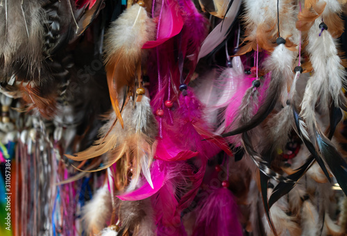 color feathers and dream catcher © jalbator