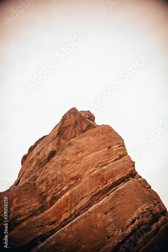 Canvas Print big red rock with white sky