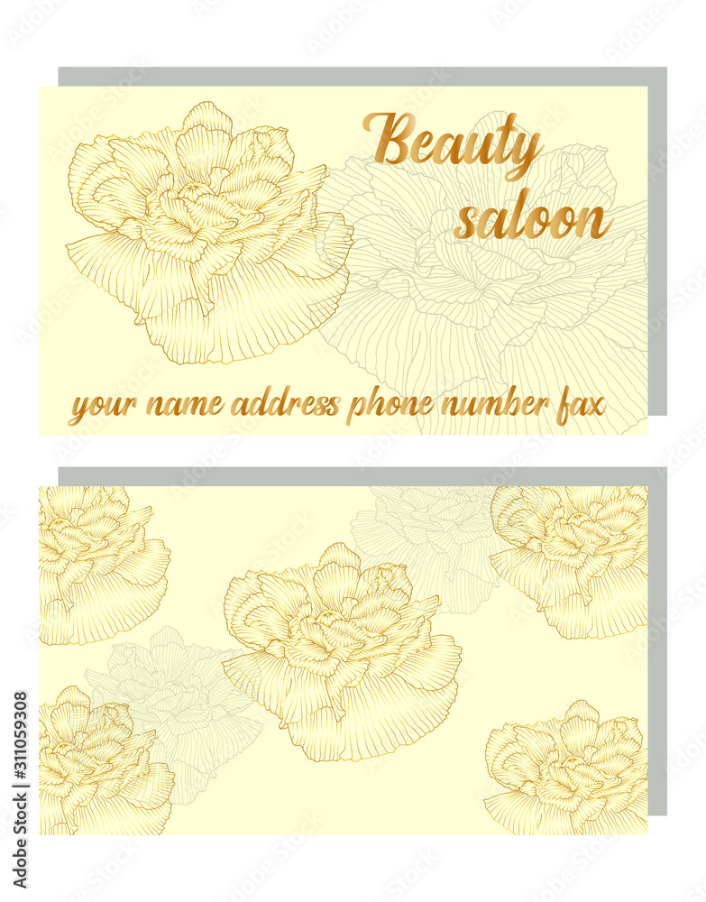 Business Luxury card. Modern Abstract design with poppy flowers decor. Place for texts