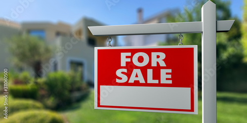 Fotografía House for sale wooden placard