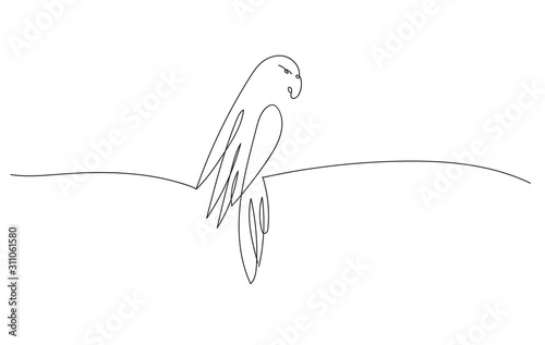 One line design of parrot.