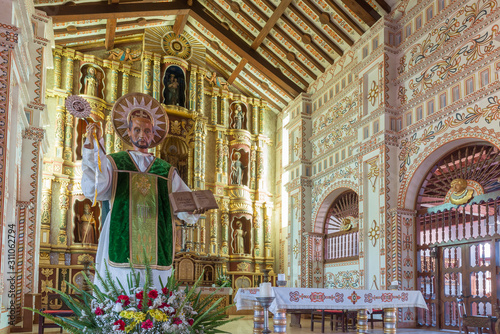 Altar of the Jesuit Mission church in San Ignacio de Velasco, Bolivia photo