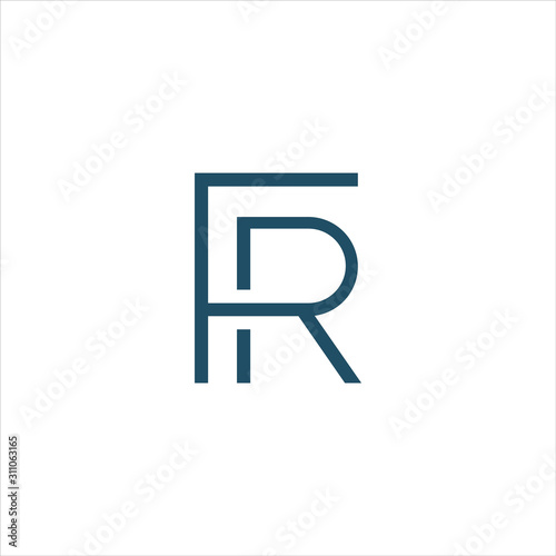 Принти на полотні Initial letter fr or rf logo design template