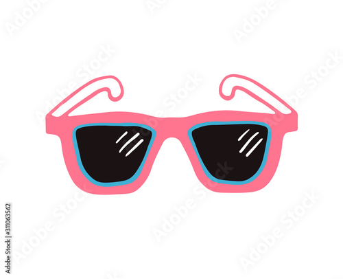 Vector illustration of a sunglasses. Summertime element. Good for wrapping paper, shirt design print, invitation, banner, poster, flyer, brochure.