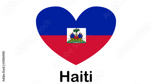 Slika na platnu Flag of Republic of Haiti and formerly called Hayti is a country located on the island of Hispaniola, east of Cuba in the Greater Antilles archipelago of the Caribbean Sea
