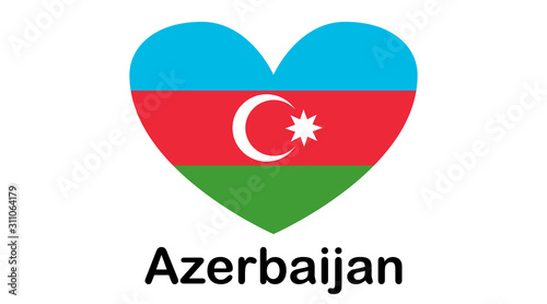 Flag of Azerbaijan. illustration. The color and size of the original.