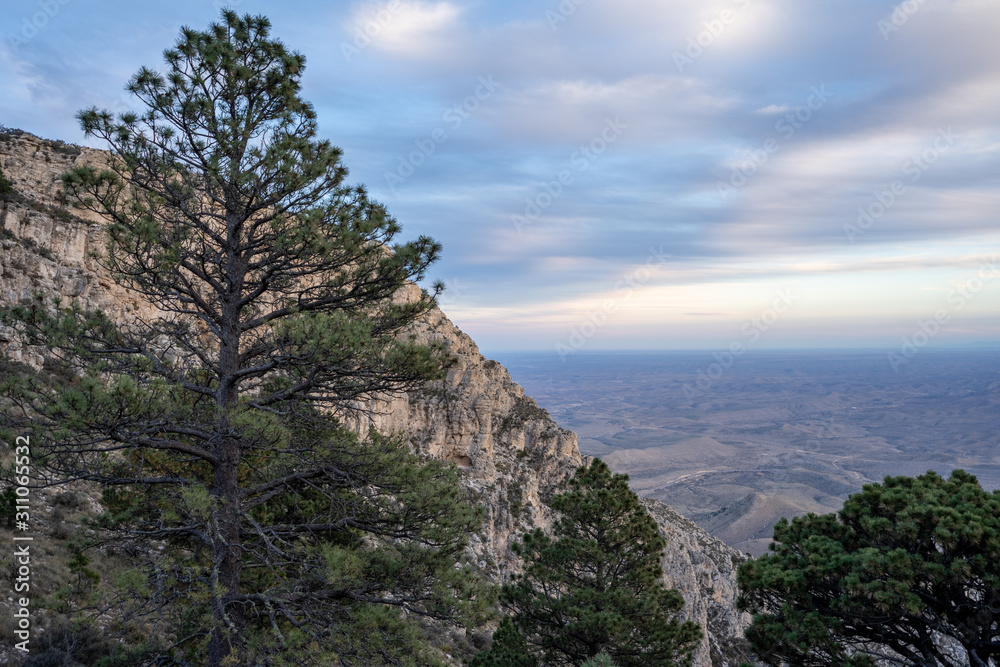 Sun sets over the mountains of West Texas.