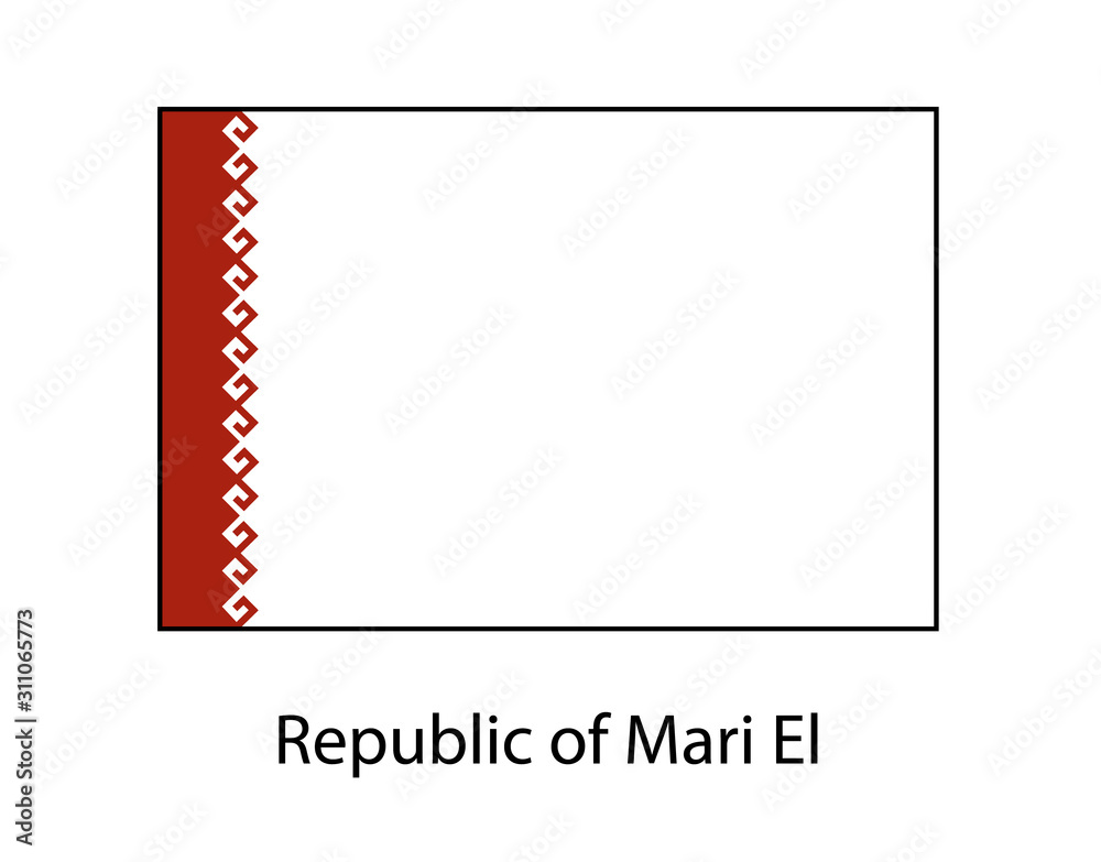 Mari El Republic national flag on white background texture. illustration, symbol federal subject of Russia. Mari El Republic national flag on white background texture. illustration, symbol federal subject of Russia.