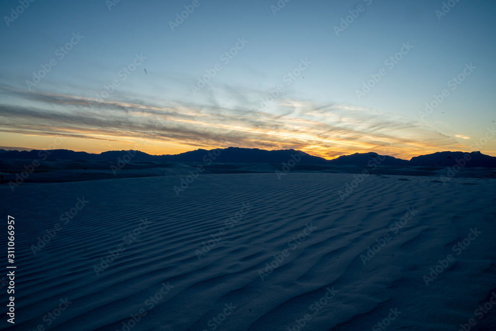 Views from the beutiful dunes of White Sands New Mexico as the sun sets over the desert. Views from the beutiful dunes of White Sands New Mexico as the sun sets over the desert.
