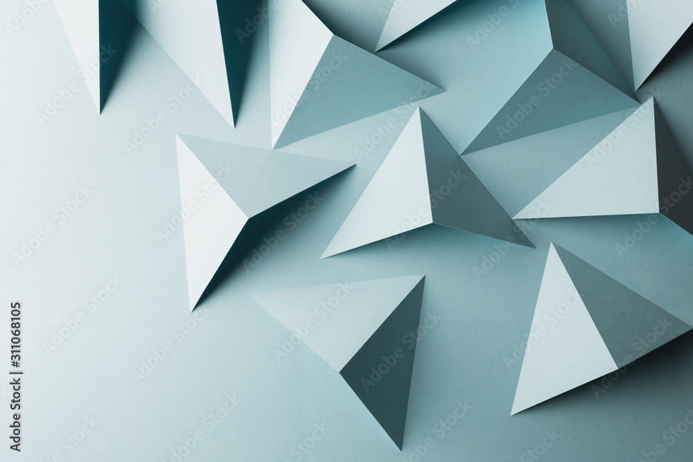 Abstract pattern made of colored paper, triangular shapes