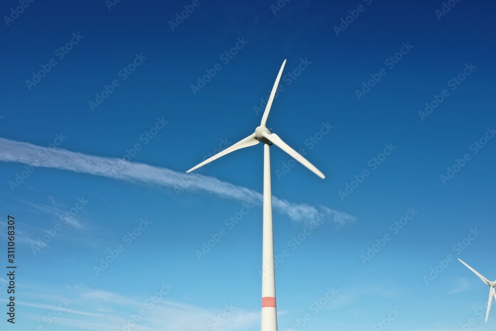 Windpark Windenergie Landwirtschaft, Luftaufnahme