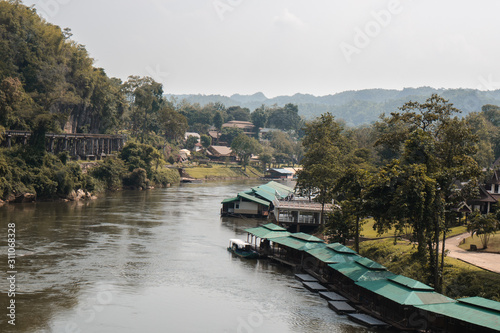 A beautiful village by the river in Kanchanaburi Thailand © Szabina