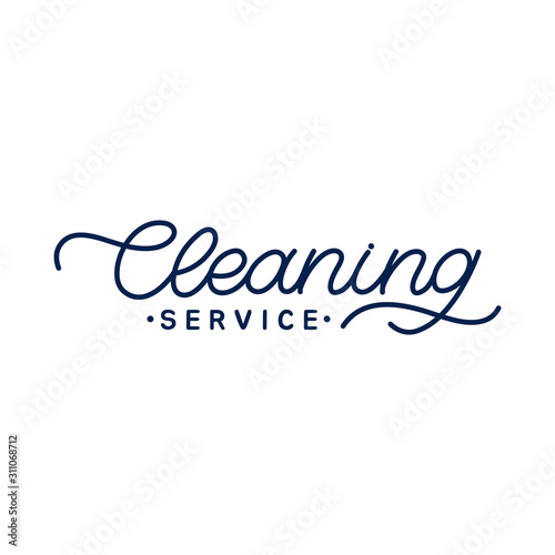 Hand drawn lettering logo. The inscription: Cleaning service. Perfect design for greeting cards, posters, T-shirts, banners, print invitations.