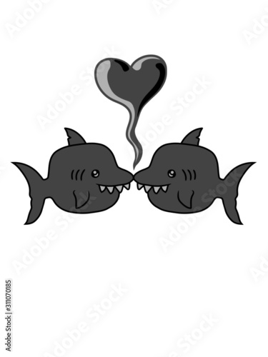 2 verliebte Haie meer wasser