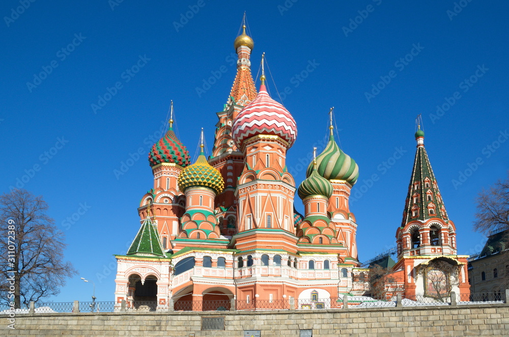 Cathedral of the Intercession of the blessed virgin Mary, on the Moat (St. Basil's Cathedral) on Red square in Moscow, Russia