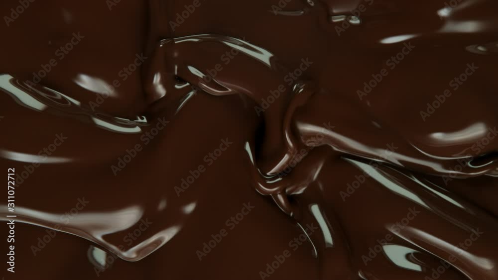 Super Slow Motion Shot of Swirling Melted Chocolate at 1000 fps.