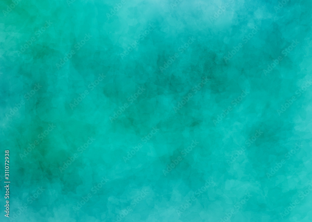Blue green background texture Rough worn mural surface Dynamic spots veins pattern Ink wash ombre Elegant graphic design Vivid turquoise cyan shades 