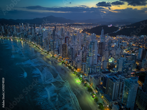 Balneario Camboriu city and beach. Several buildings. Balneário Camboriú. photo