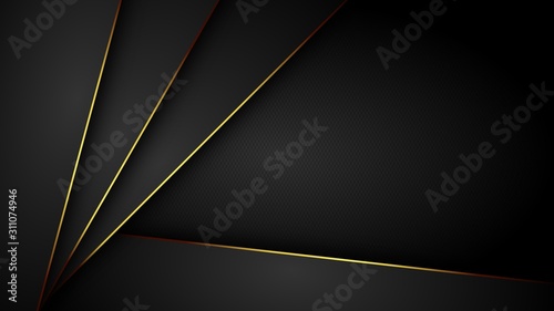 Abstrakter Hintergrund in schwarz und gold. Grafisches Design für Buch, Prospekt, Vorlage, Webseite, Poster, Verpackung. Mit Text-Freiraum photo