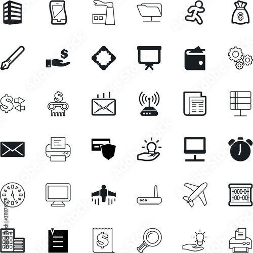business vector icon set such as: curve, athlete, courier, person, teamwork, phone, mechanism, exchange, check, glass, secure, safe, security, fitness, banking, flight, room, lens, government, rich