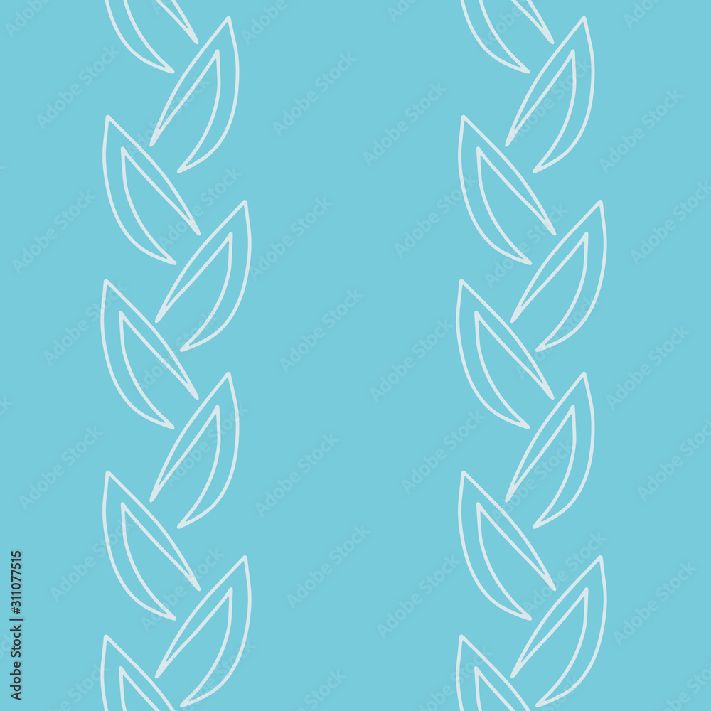 Fantasy floral hand drawn seamless pattern. Line elements on light blue background. Good for fabric, textile, wrapping paper, wallpaper, kitchen design, packaging, paper, print, etc. Fantasy floral hand drawn seamless pattern. Line elements on light blue background. Good for fabric, textile, wrapping paper, wallpaper, kitchen design, packaging, paper, print, etc.