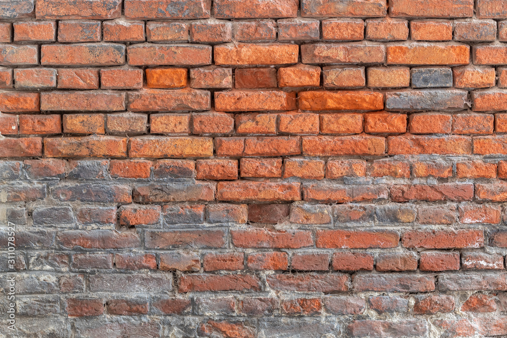 Old Weathered Red Brick Wall Old Weathered Red Brick Wall