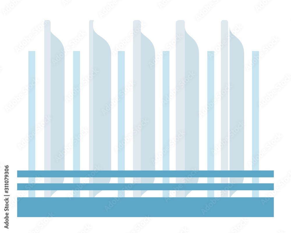 Dish drier with plates vector icon flat isolated Dish drier with plates vector icon flat isolated