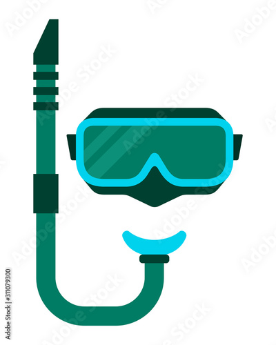 Diving mask vector icon flat isolated