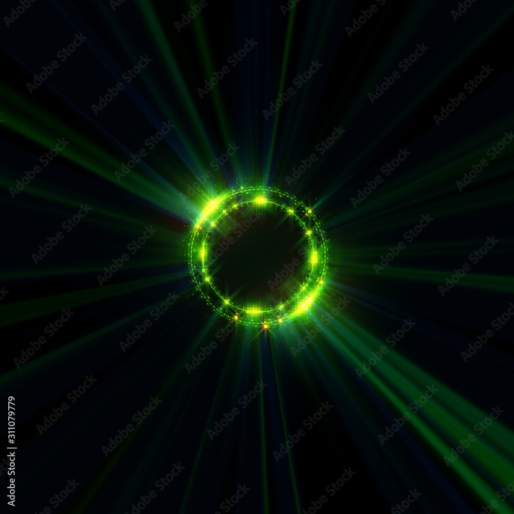 Vivid abstract background. Beautiful design of rotation frame.  .Mystical portal. Bright sphere lens. Rotating lines. Glow ring. .Magic neon ball. Led blurred swirl. Spiral glint lines.