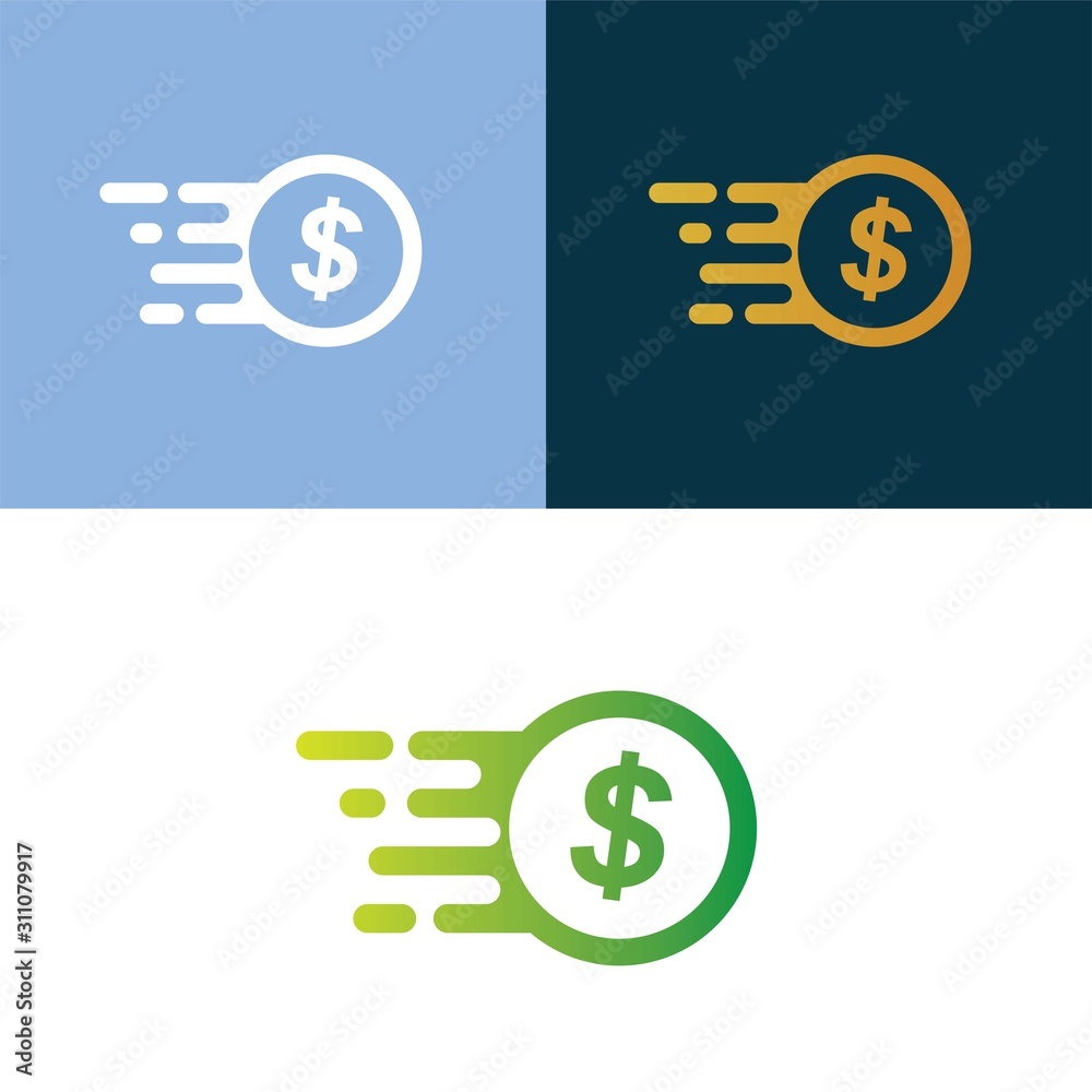 fast coin logo icon vector design template - obrazy, fototapety, plakaty 