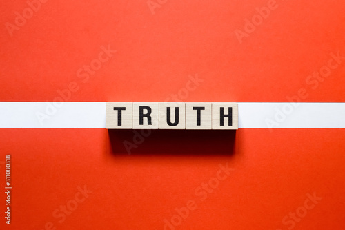 Truth word concept on cubes