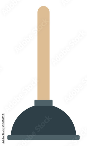 Toilet plunger vector icon flat isolated