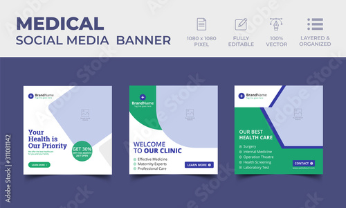 Medical Social Media Post Template | Healthcare Banner Design
