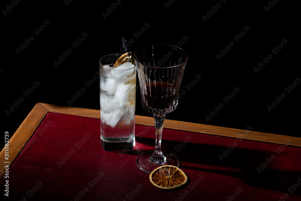 Vermouth and gin tonic, a long drink with gin and tonic water