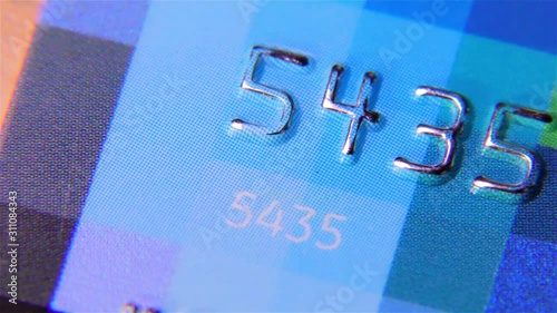 Plastic Bank Credit Card, Colorful Card, Closeup photo