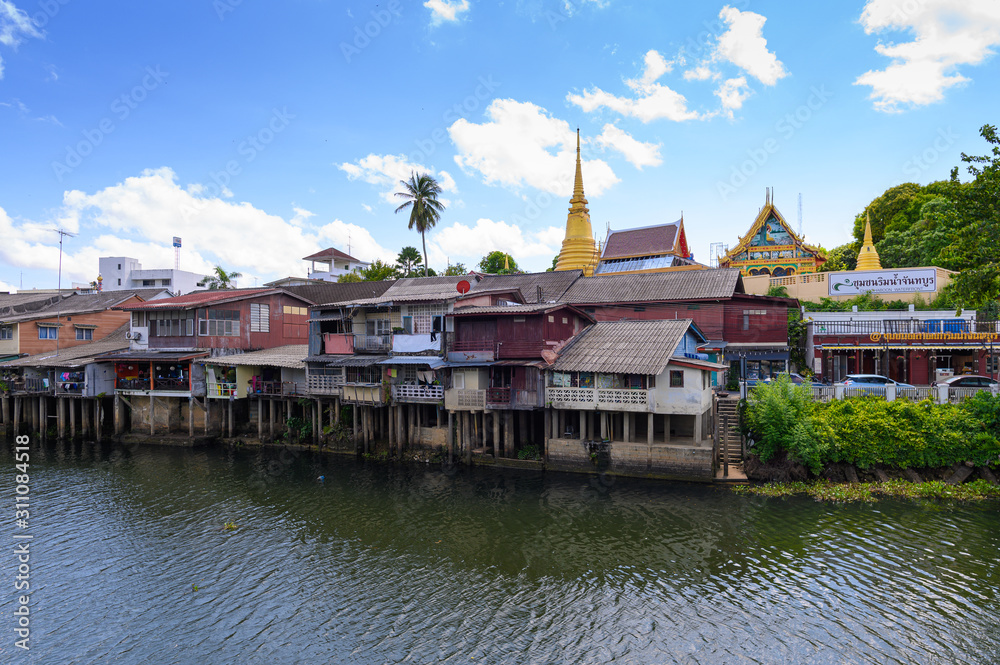 Chathaboon waterfrontor wat bot, iconic of Chanthaburi city old town in Thailand