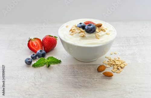 yogurt with muesli and fresh berries