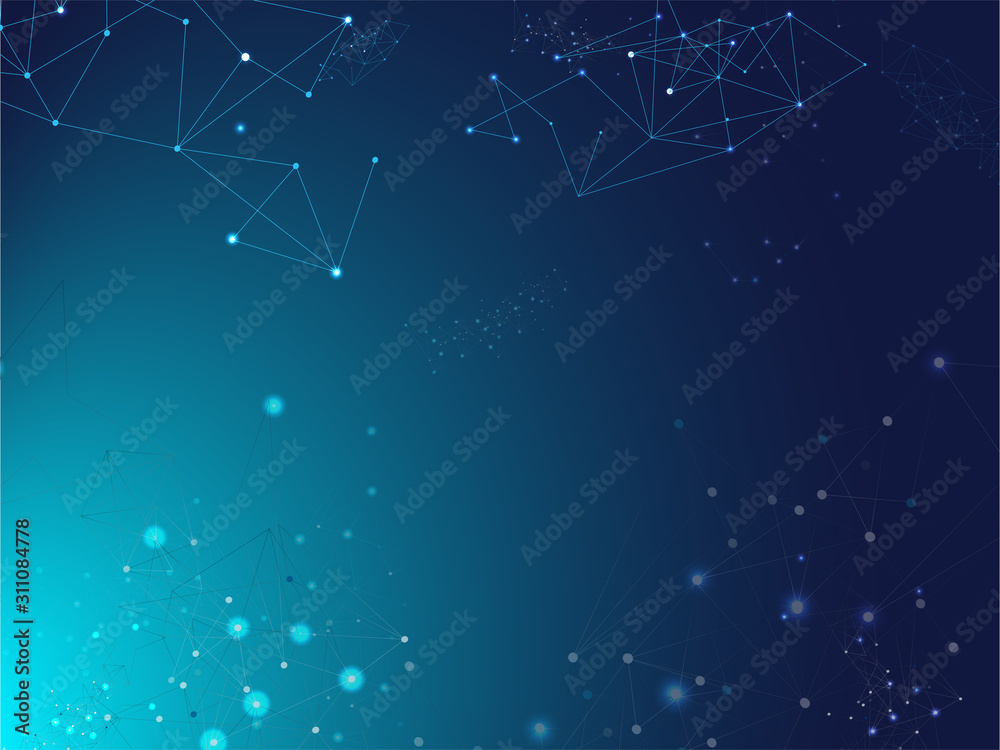 Fototapeta premium Big Data Information, Polygonal Triangular Nodes. 