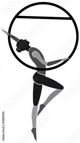 Woman Hanging In Aerial Ring