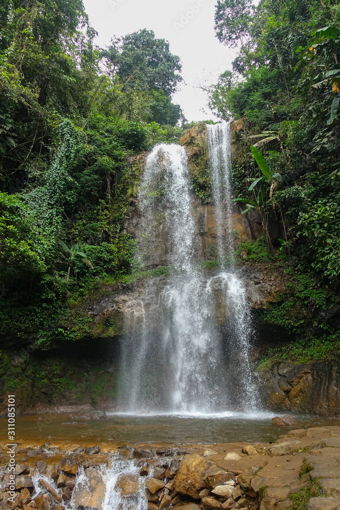 Amazing waterfall in the jungle of Vietnam near the town of Baalok.