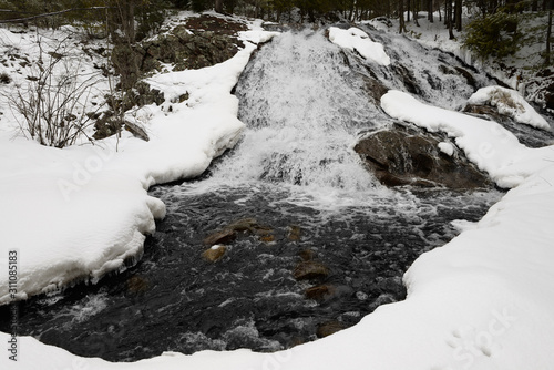 East Duchesnay Falls and River after a Spring snowfall in North Bay © Reimar