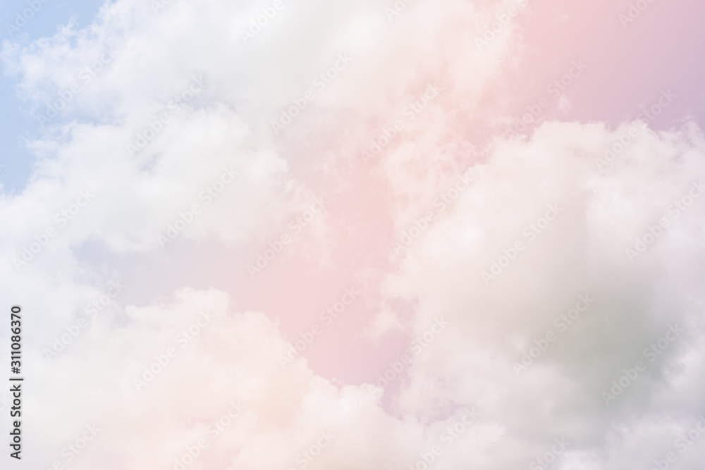 Texture and detail of beautiful pastel clouds and sky