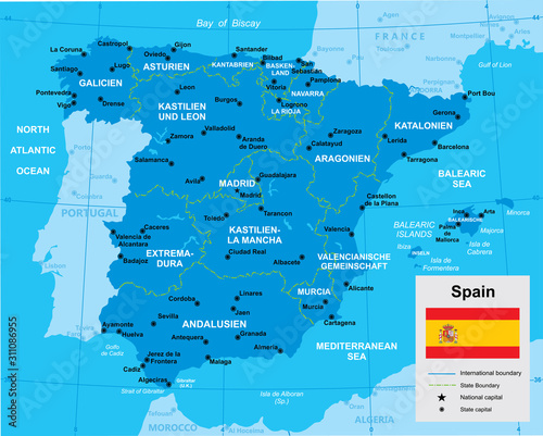  map of Spain vector illustration
