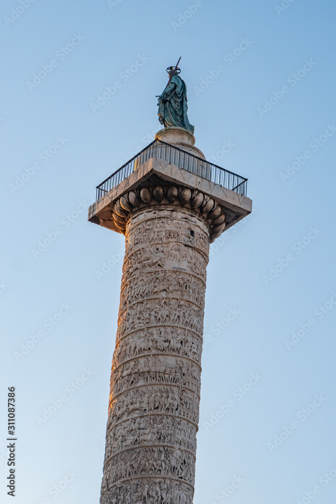 Marcus Aurelius Column Piazza Colonna Rome Italy