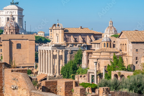Ancient ruins of the Roman Forum in Rome, Italy