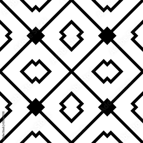 Seamless abstract background with rhombuses. Checkered infinity geometric pattern. Vector illustration. 