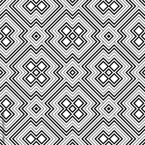 Seamless abstract background with rhombuses. Checkered infinity geometric pattern. Vector illustration. 